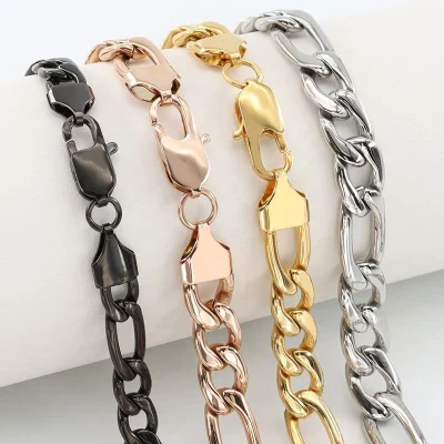 Titanium Steel Stainless Steel Nk Chain Cuban Chain Glossy Encryption Necklace Jewelry Lady Gift