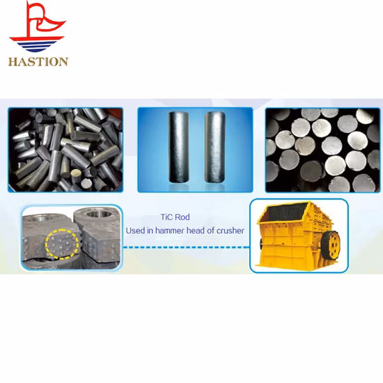 Titanium Carbide (TiC) Cermet Rod in The Steel/Iron Casting Foundry Crusher Replacement